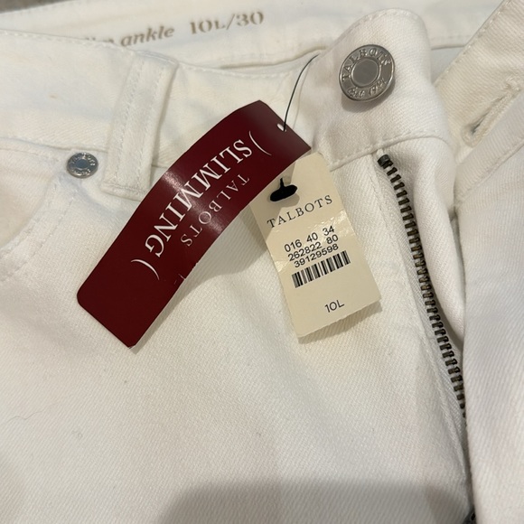 NWT Talbots Curvy Fit Slim Ankle Jean White Size 10L - Picture 10 of 11